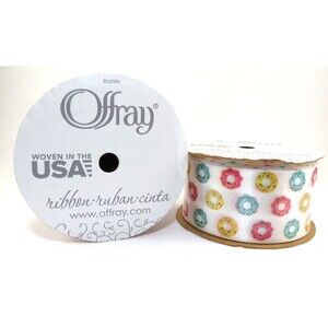 Offray Ribbon, Donuts Theme  1 1/2 inch Grosgrain Polyester Ribbon, 2x9'